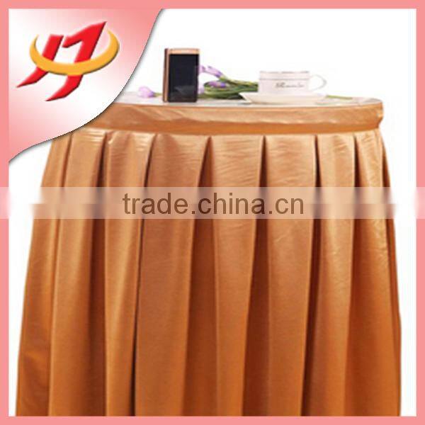 2015 Hot Sale beautiful polyester bridal table skirt