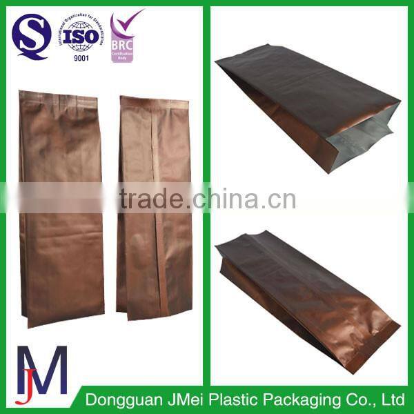 PET/AL/PE Metalized Coffee Bag, Side Gusset Coffee Pouch With One Way Valve, Glossy Printing Bag