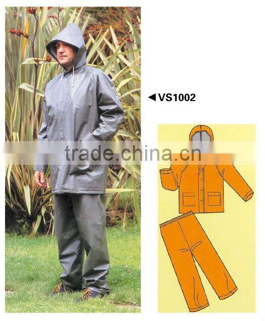 pvc/polyester 0.35mm rainsuit