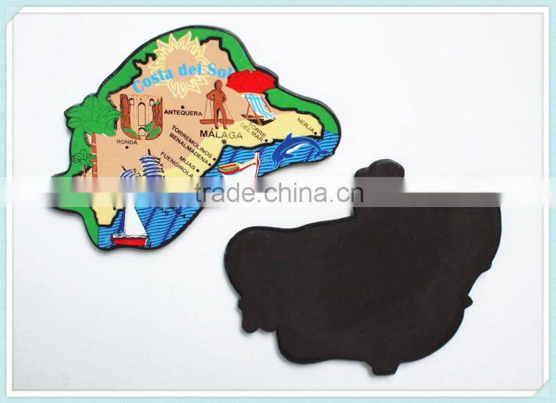 custom tourist souvenir printed rubber magnetic map