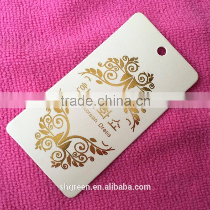 printing gold color logo garment hangtag