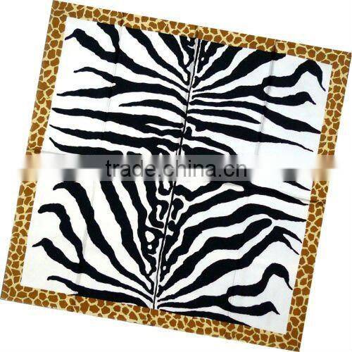 Lady's Fashion Print Square Twill Silk Scarves