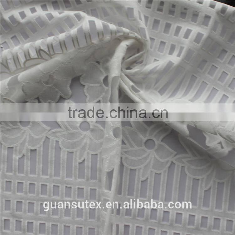 latest design burn out lace fabric/high quality polyester & cotton guipure lace fabric for indian wedding dress