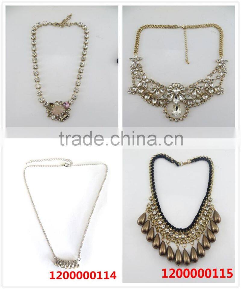 Fashion artistic rose gold teardrop crystal stone pendant necklace