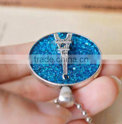 New arrived beautiful blue nanual glue necklace