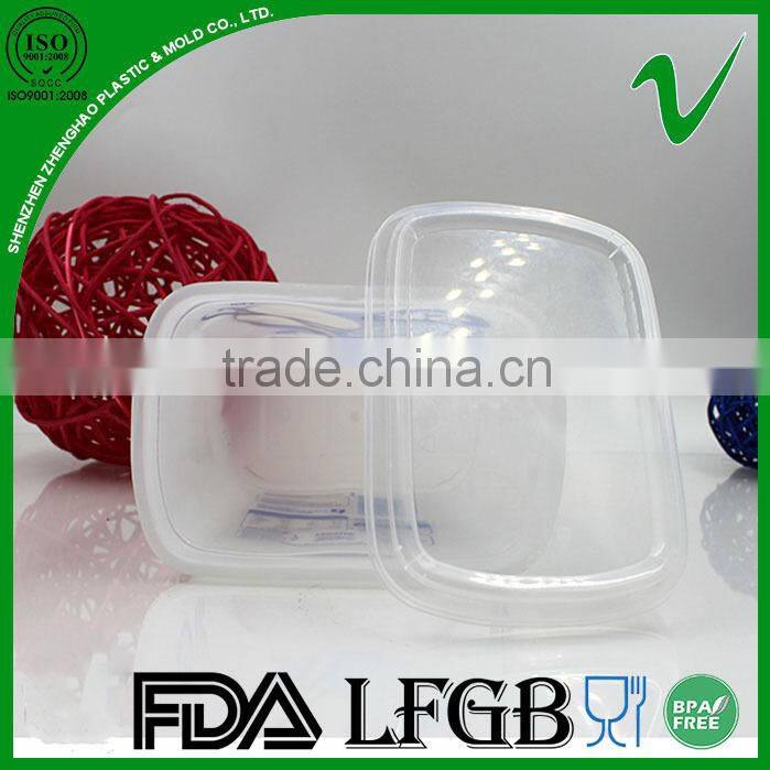 1000ml BPA free empty square disposable food plastic container airtight