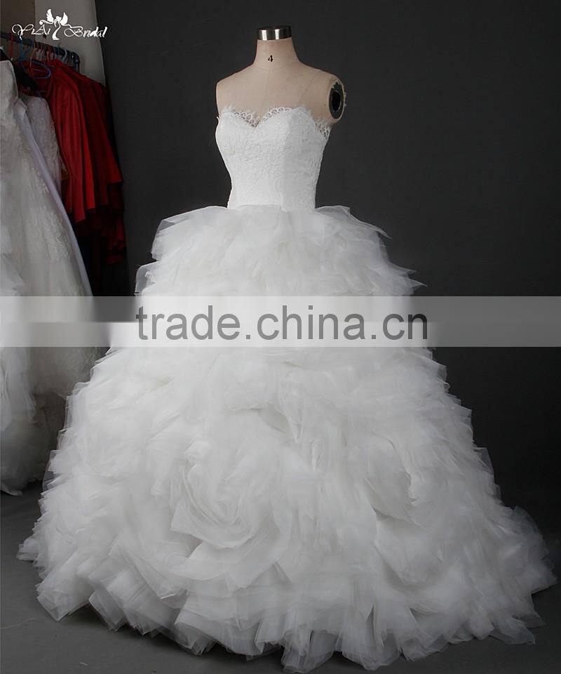RSW913 Tulle Ruffle Skirt Vintage Lace Alibaba Express Wedding Dress Bridal Ball Gown