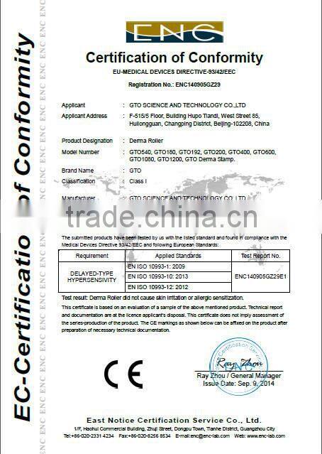 GTO 540 needles titanium derma rollers