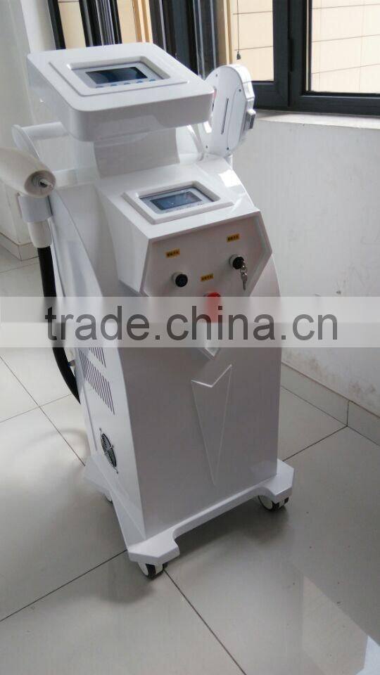 Double handles Elight IPL yag laser machine for hair removal and tattoo removal
