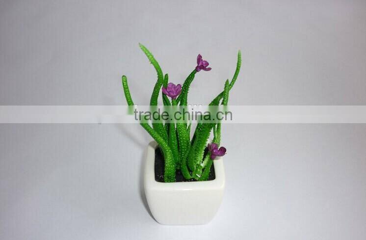 Mini artificial cactus with pot for indoor decoration