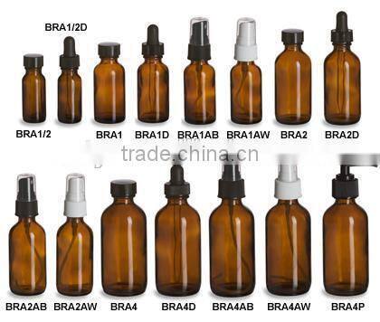 Amber Boston Rounds Glass Bottle