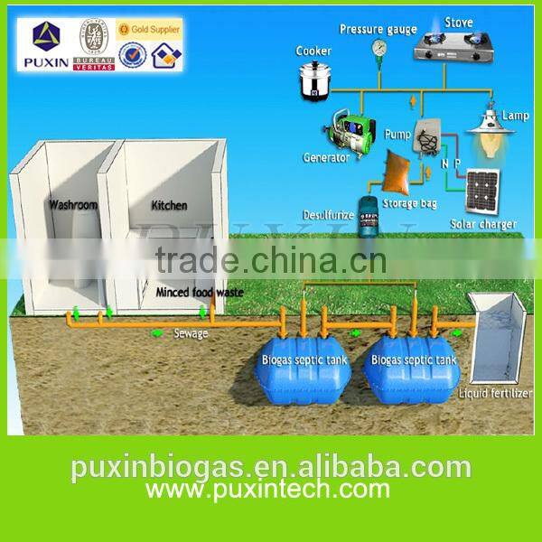 PUXIN biogas plant /machine /systems price for sewage water purifier