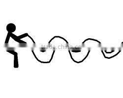 Florescence battle rope, both ends with black heat shrink caps