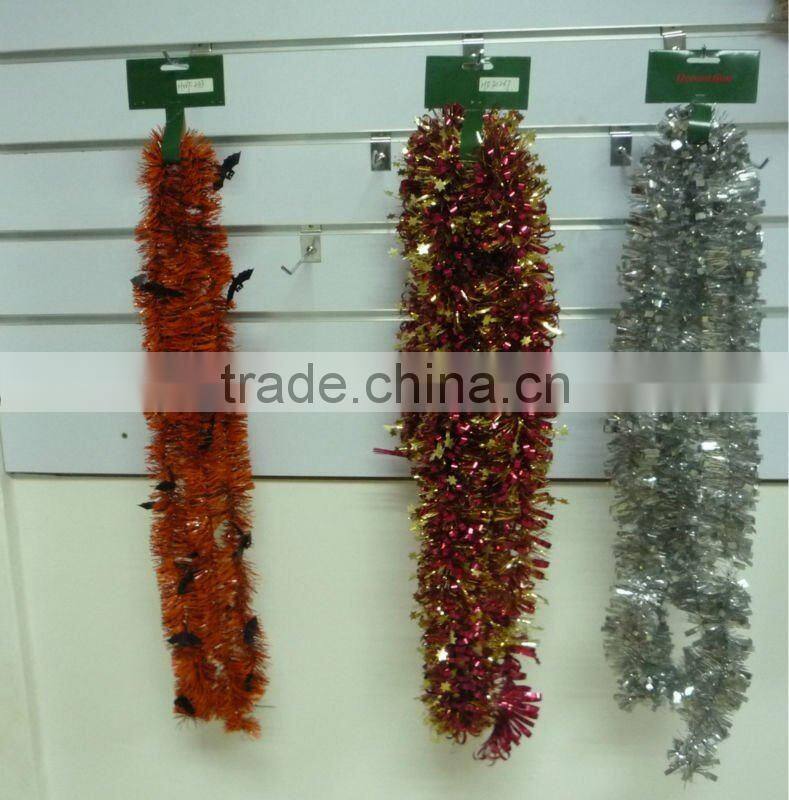 Christmas tinsel ornaments