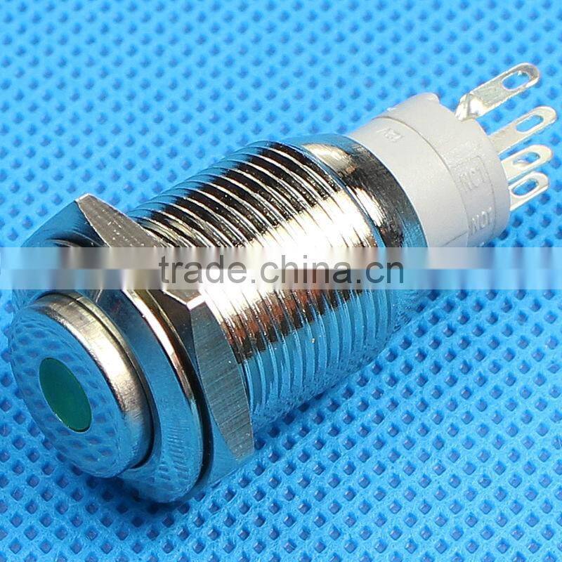 16mm high round dot illuminated pushbutton switches