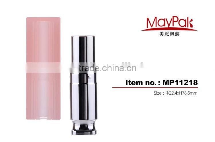 Pink plastic lipstick tube, cosmetic lipstick tube