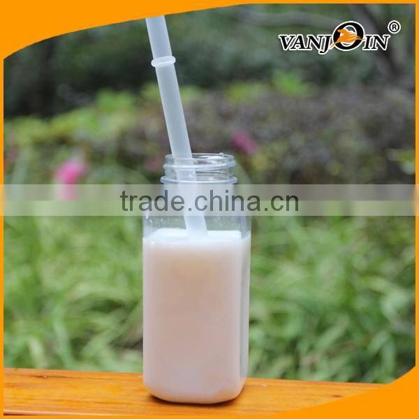 8 OZ Square PET Plastic Milk Bottle BPA Free
