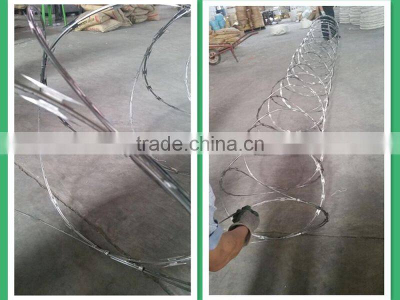 2015 Best selling !Hot-dipped Galvanized BT0-12 razor barbed wire