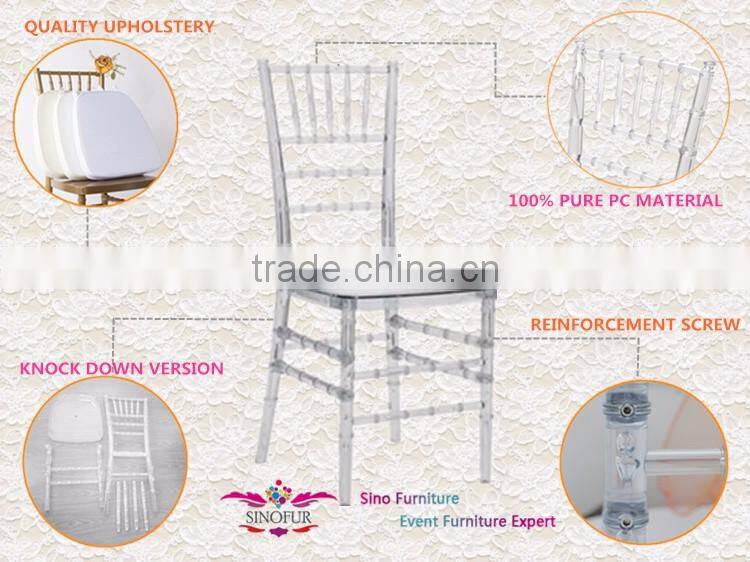 cheap wedding polycarbonate chiavari chair, tiffany chair