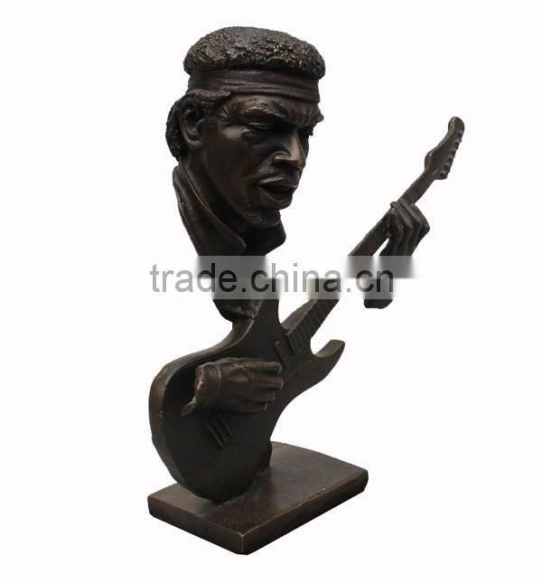 Cast Metal Bronze Art Male Bust Statue
