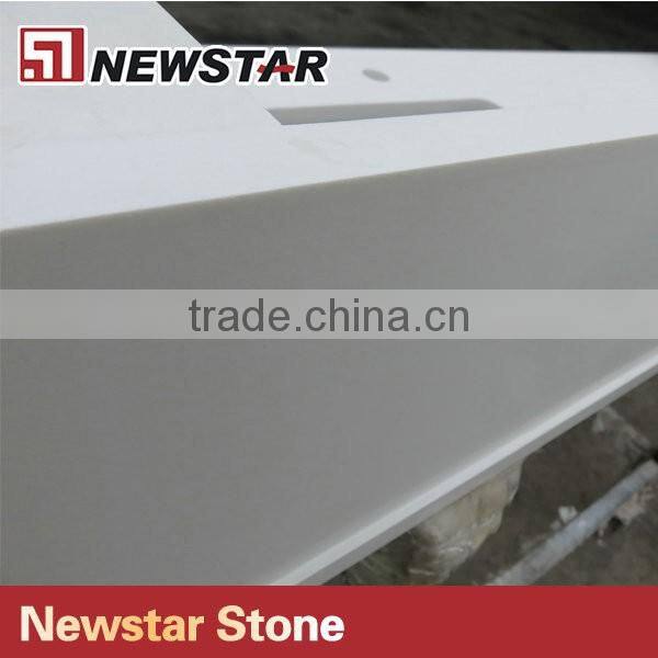 Newstar hotel project pearl white Quartz stone vanity top