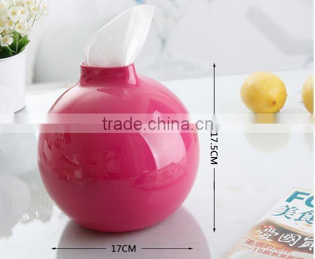 CY054 Hot Sale Bomb Shape Tissue Box Plastic Round Tissue Holder Box