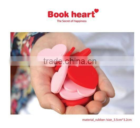 B003 Korea lovely soft fancy peach heart shaped custom bookmark