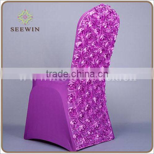 size pattern fitted elegant purple ruffled chaivari rosette pattern wedding banquet chair cover