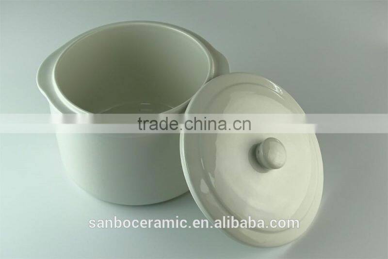 Cheap magnesian ivory white porcelain soup tureen with lid