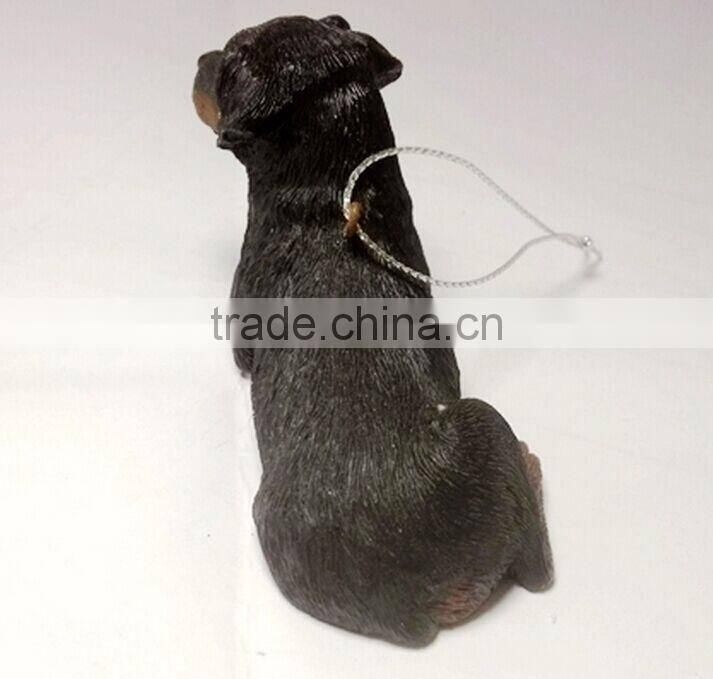 Rottweiler dog Romania resin christmas tree decoration