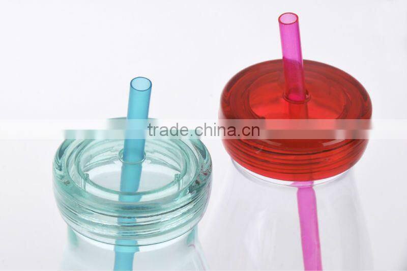 350ml plastic water bottle with straw milk bottle design