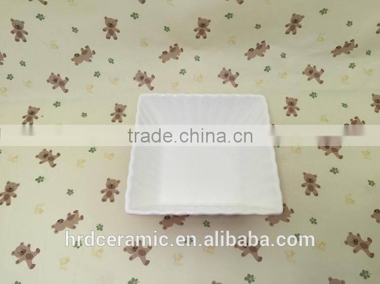 Stocked New Style Restaurant square ceramic plates dishes / salad bowl