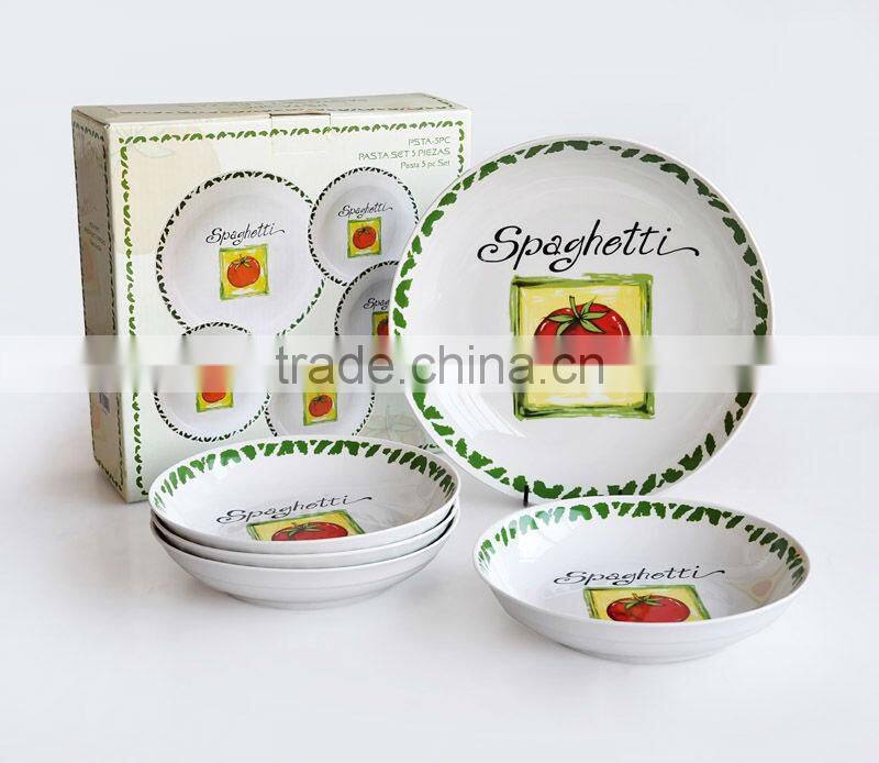 Pasta Bowl with Classic and Elegant Decal