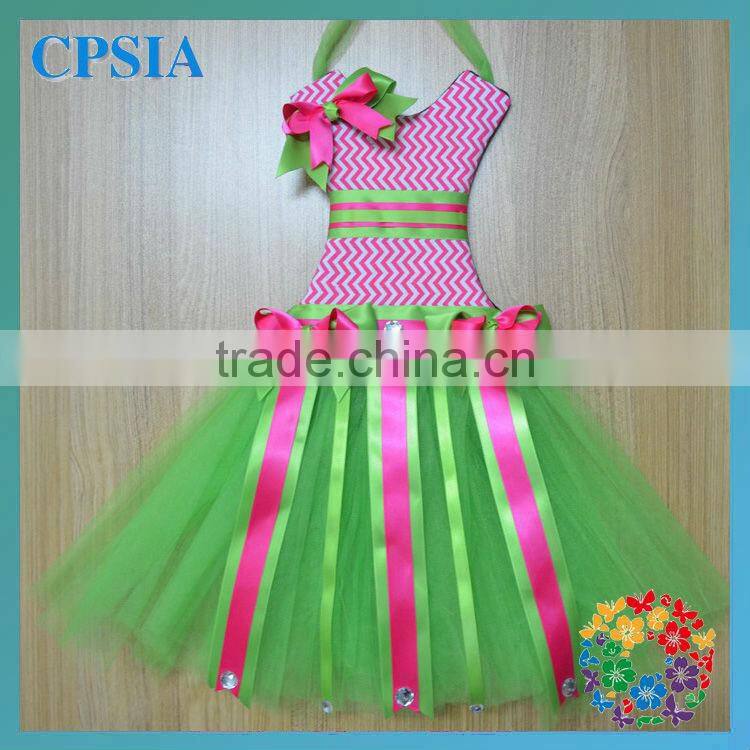 wholesale tutu bow holder red tulle with ribbon bow christmas bow holder