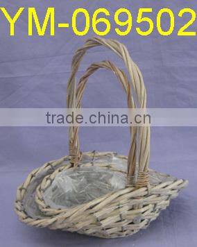Rectangular Willow Garden Basket With Ears.