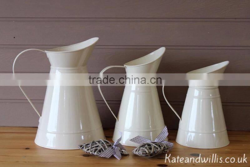 Galvanzied Metal Flower Jugs