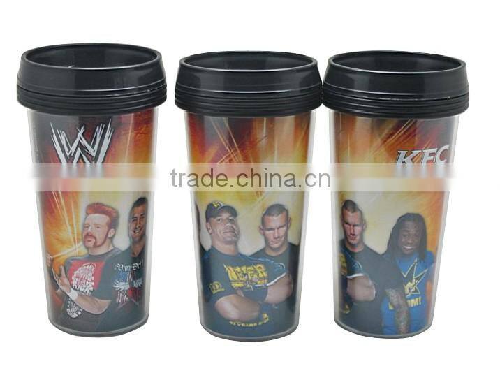 450ml Double Wall Promotional travel coffee mug with paper insert