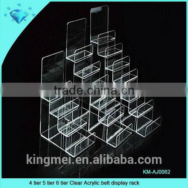 4 tier 5 tier 6 tier Clear Acrylic belt display rack