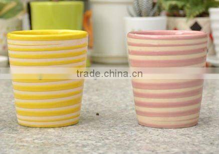 Yellow Ceramic Shoe Flower Pot