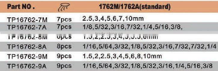 10pc Hex Key Wrench set