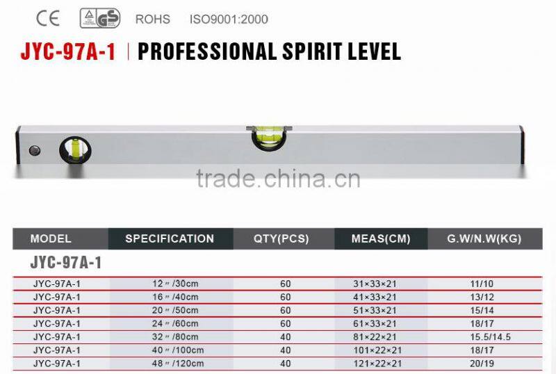 Leveling instrument two bubbles professional aluminum spirit level