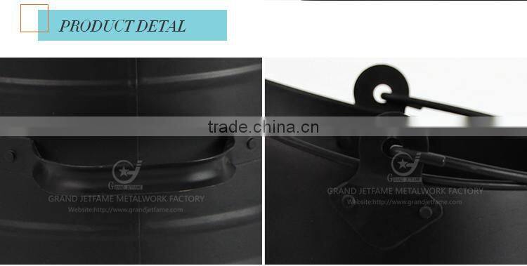 fireplace accessories ash coal bucket powder coated black fire coal metal ash bucket