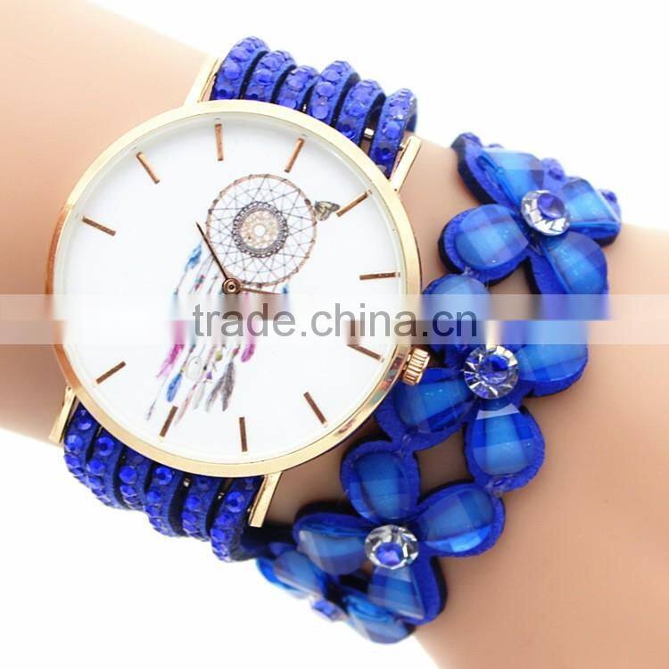 2017 luxury charming decoration watch Fashion Girl pearl wristwatch lady handmade bracelet