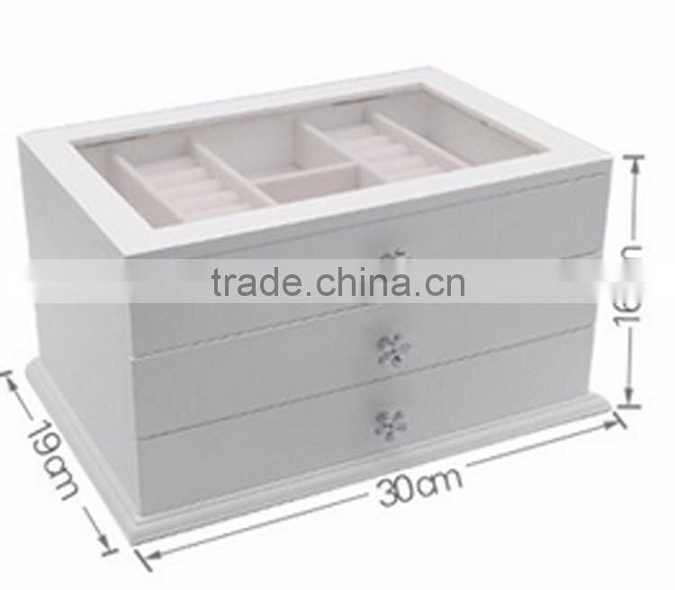 Graceful trendy popular, new style custom polished unfinished wooden jewelry box wholesale