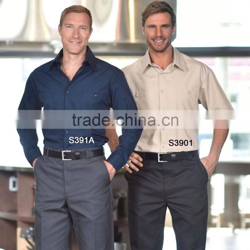 65/35 Poly/Cotton workwear custom mens Work Shirts