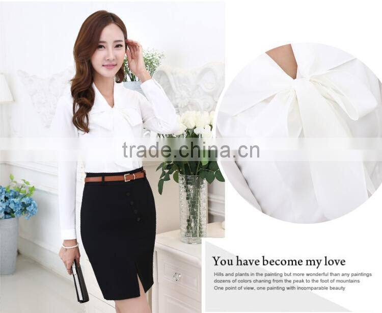 custom fashion long sleeve ladies office blouses and shirts