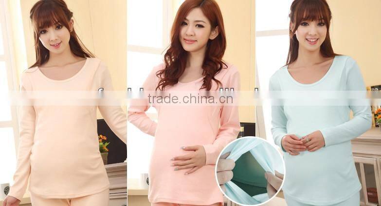 Autumn comfortable casual house wear maternity pajamas wholesale lounge wear plaid breastfeeding wear