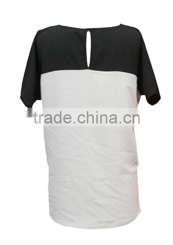 latest design high quality boat/bateau neck new fashion unique blouses