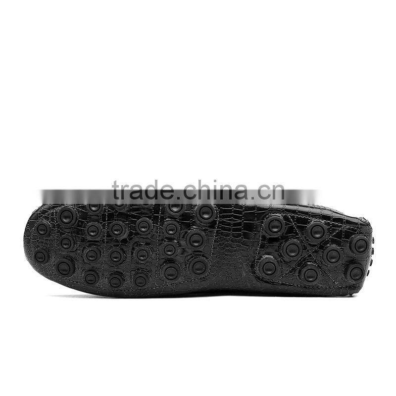high quality crocodile top layer leather peas shoes casual fashion for male, men leather casual shoes sample for adults