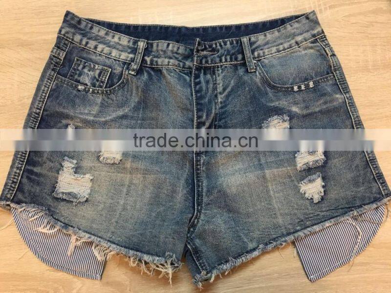 GZY latest summer high waist women denim shorts